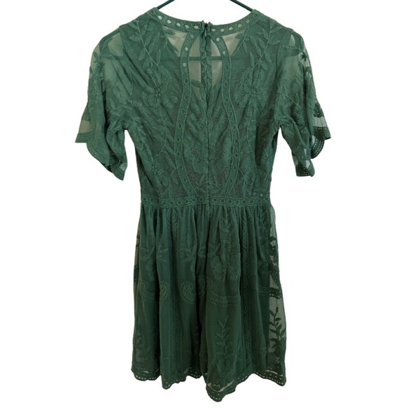 Altar'd State Emerald Lace Mini Dress - Picture 2 of 5